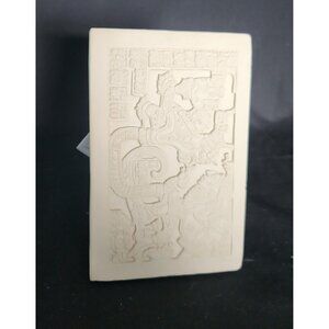 Replica Yaxchilan Lintel 3D Clay Plaque & Stand Mayan Structure 33 With Tag